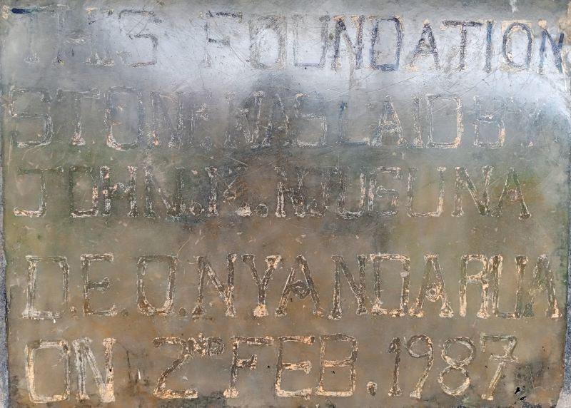 Plaque showing the date the foundation stone was laid