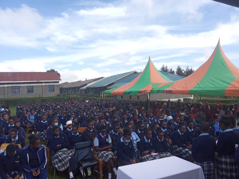 students gathered at the assembly grounds