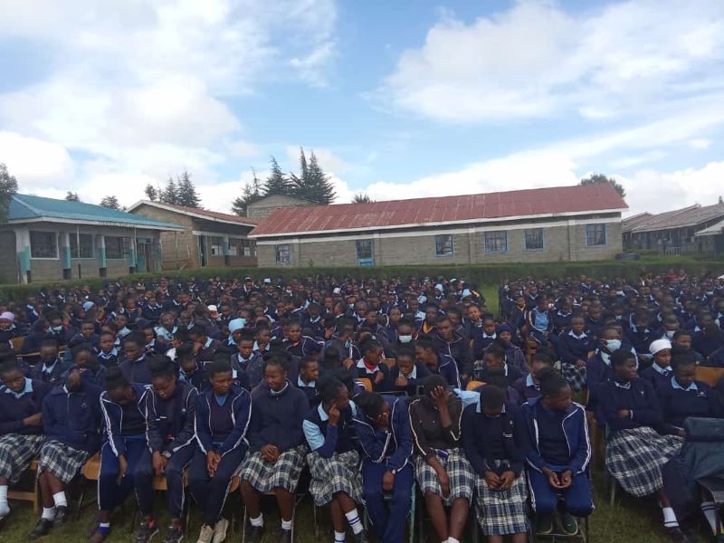 students gathered at the assembly grounds
