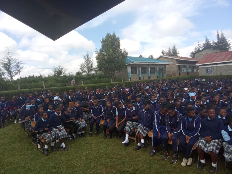 students gathered at the assembly grounds